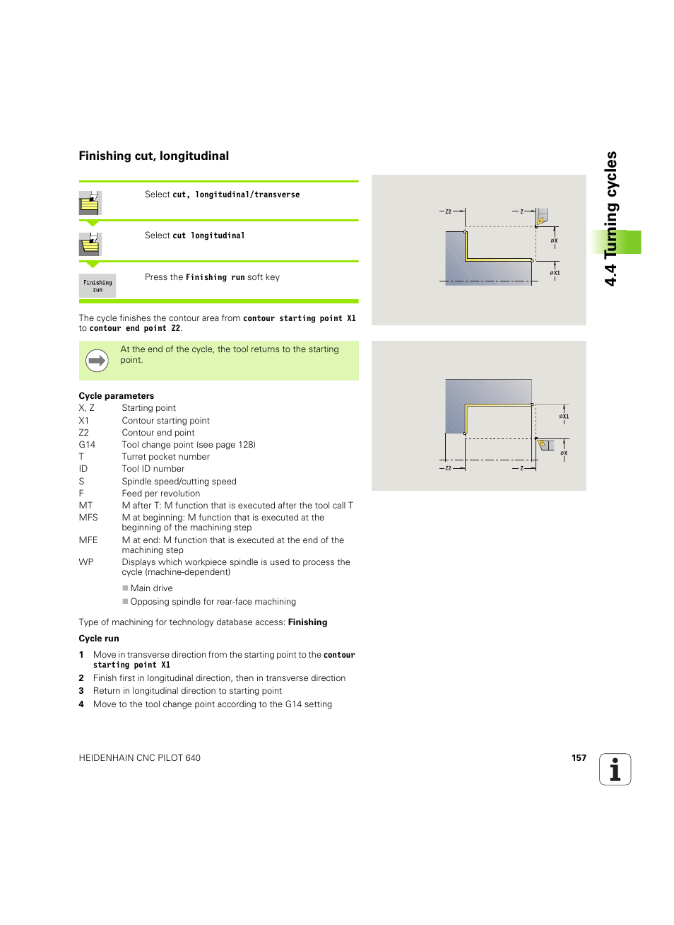 Finishing cut, longitudinal, 4 tu rn ing cy cles | HEIDENHAIN SW 68894x-02 User Manual | Page 157 / 619