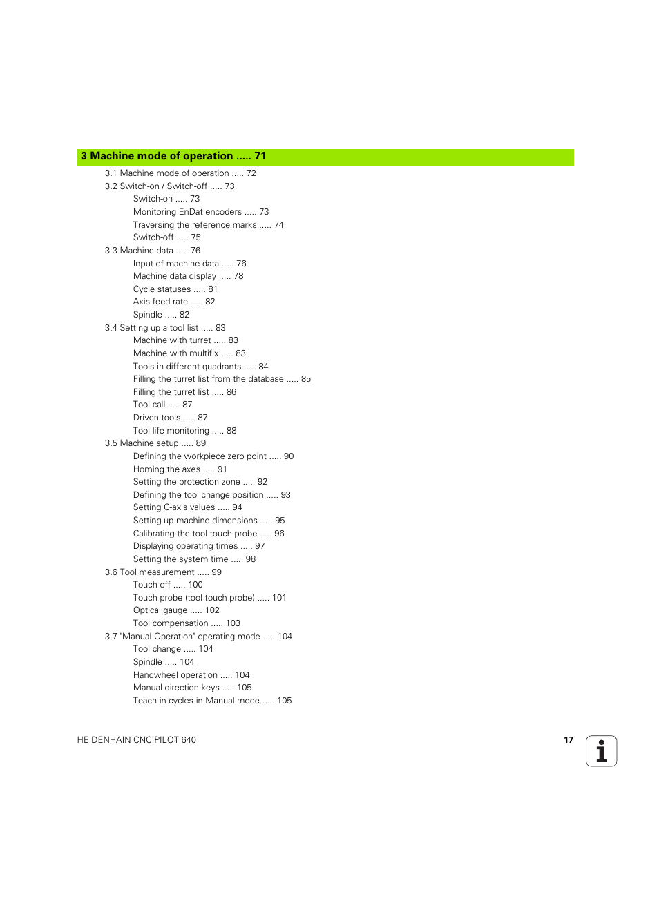 3 machine mode of operation | HEIDENHAIN SW 68894x-02 User Manual | Page 17 / 619