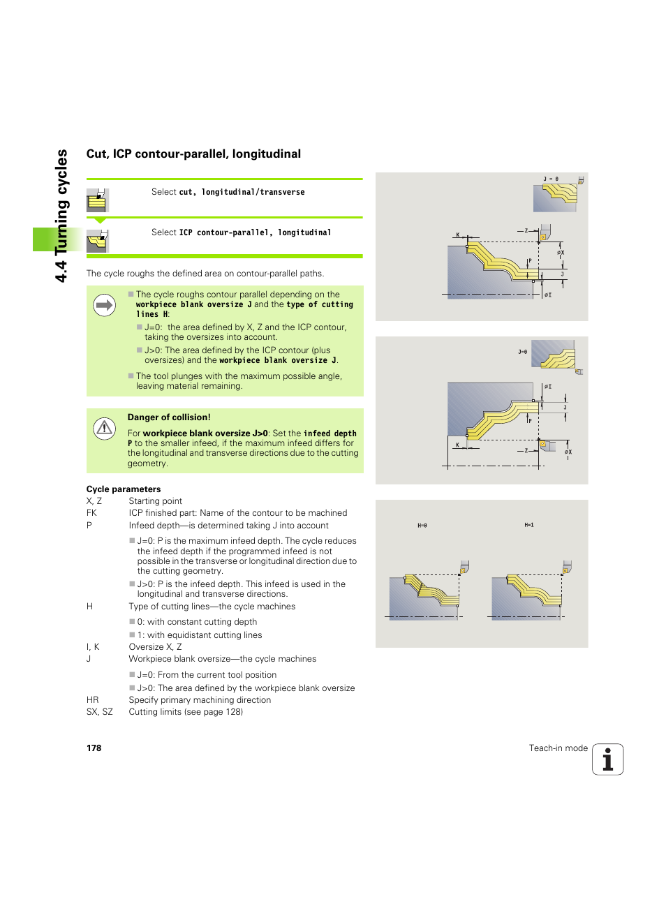 Cut, icp contour-parallel, longitudinal, 4 tu rn ing cy cles | HEIDENHAIN SW 68894x-02 User Manual | Page 178 / 619