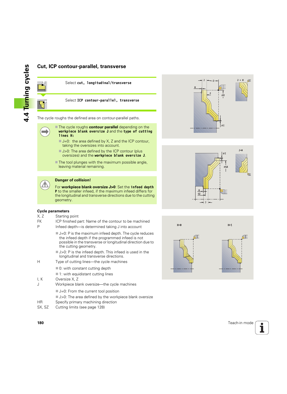 Cut, icp contour-parallel, transverse, 4 tu rn ing cy cles | HEIDENHAIN SW 68894x-02 User Manual | Page 180 / 619