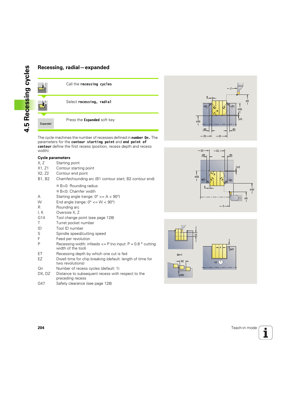 Recessing, radial—expanded, 5 recessing cy cles | HEIDENHAIN SW 68894x-02 User Manual | Page 204 / 619
