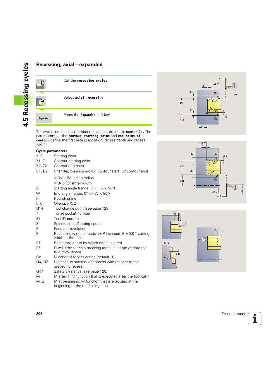 Recessing, axial—expanded, 5 recessing cy cles | HEIDENHAIN SW 68894x-02 User Manual | Page 206 / 619