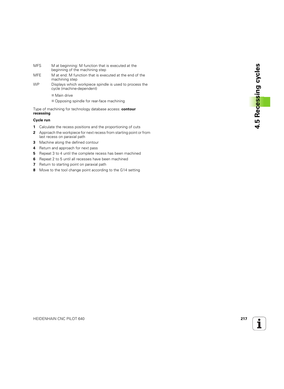 5 recessing cy cles | HEIDENHAIN SW 68894x-02 User Manual | Page 217 / 619