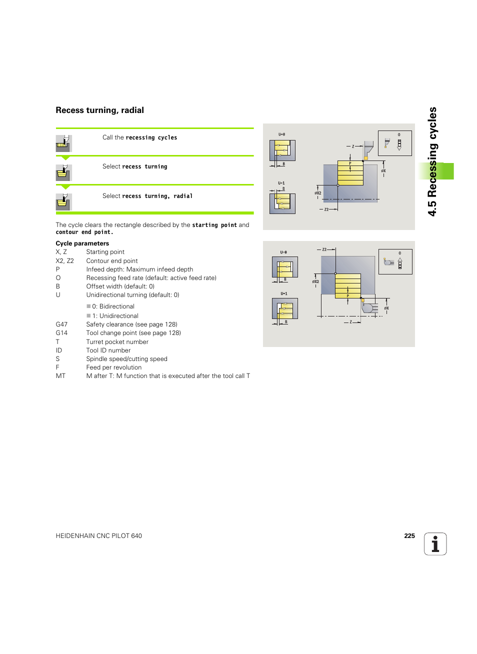 Recess turning, radial, 5 recessing cy cles | HEIDENHAIN SW 68894x-02 User Manual | Page 225 / 619