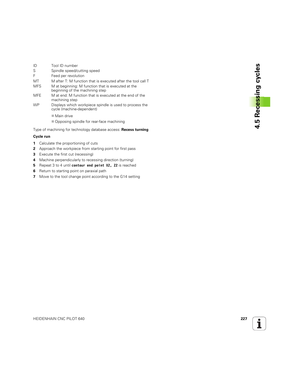 5 recessing cy cles | HEIDENHAIN SW 68894x-02 User Manual | Page 227 / 619