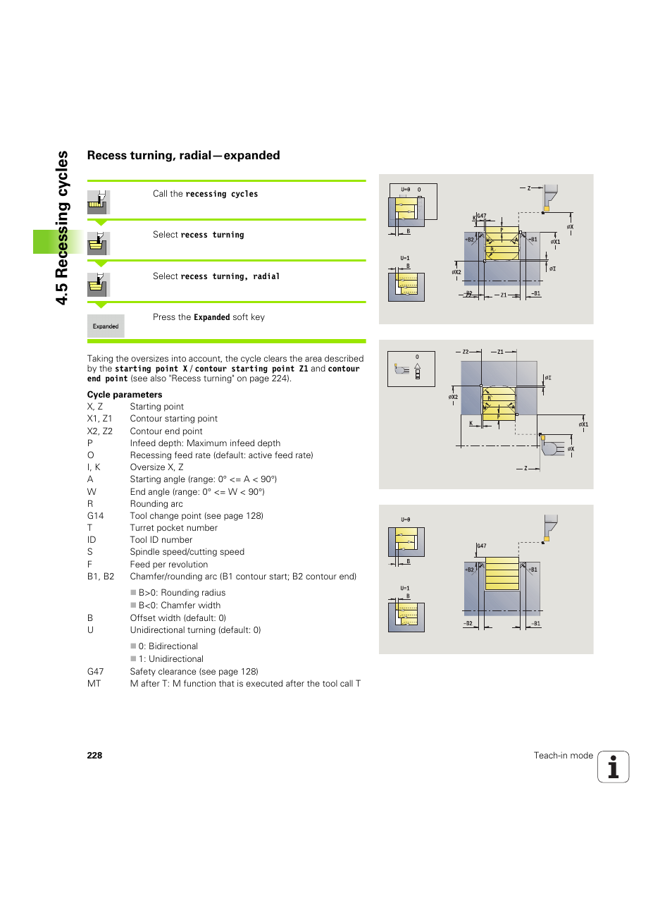 Recess turning, radial—expanded, 5 recessing cy cles | HEIDENHAIN SW 68894x-02 User Manual | Page 228 / 619
