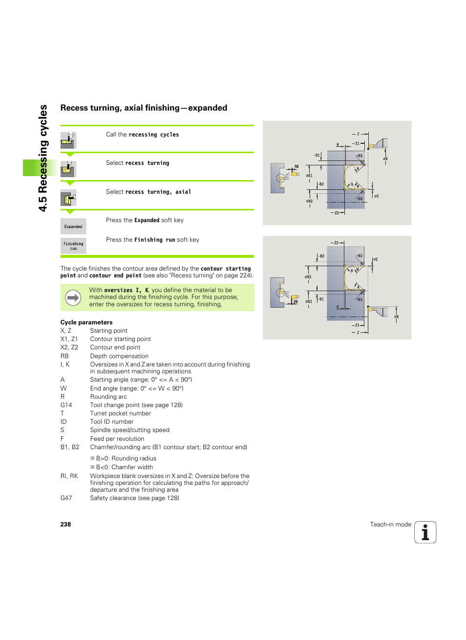 Recess turning, axial finishing—expanded, 5 recessing cy cles | HEIDENHAIN SW 68894x-02 User Manual | Page 238 / 619