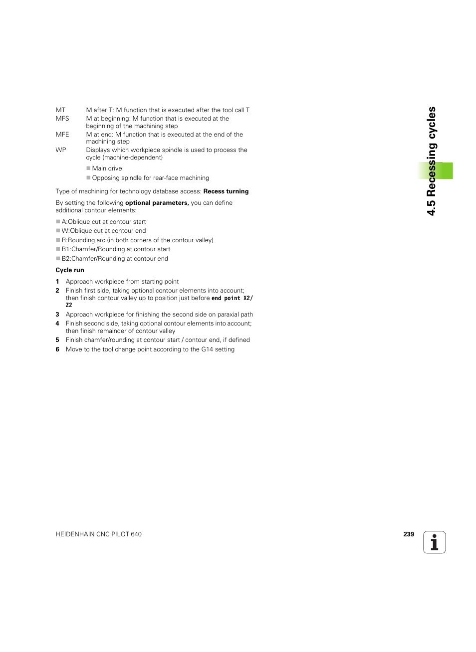 5 recessing cy cles | HEIDENHAIN SW 68894x-02 User Manual | Page 239 / 619