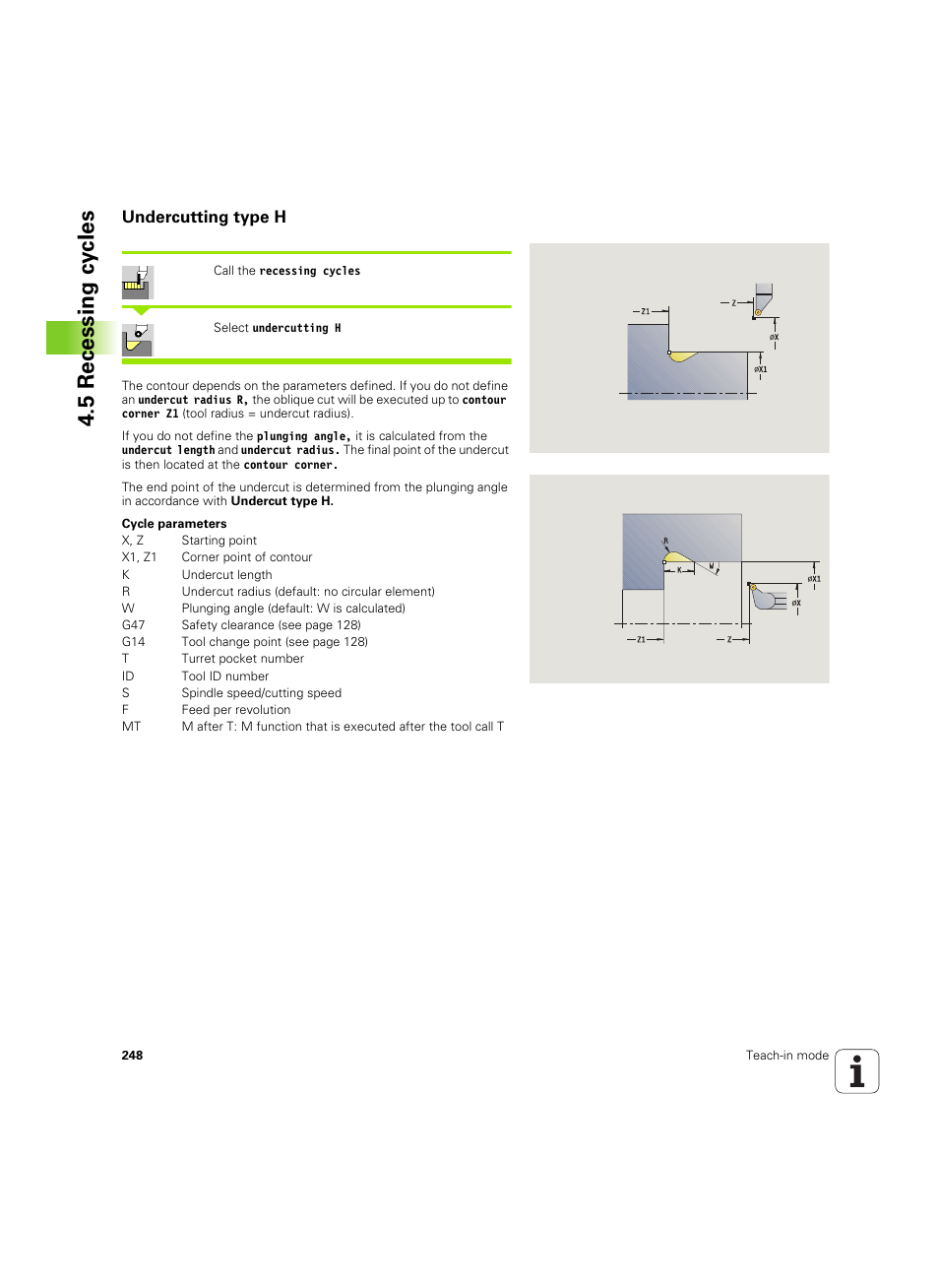 Undercutting type h, 5 recessing cy cles | HEIDENHAIN SW 68894x-02 User Manual | Page 248 / 619
