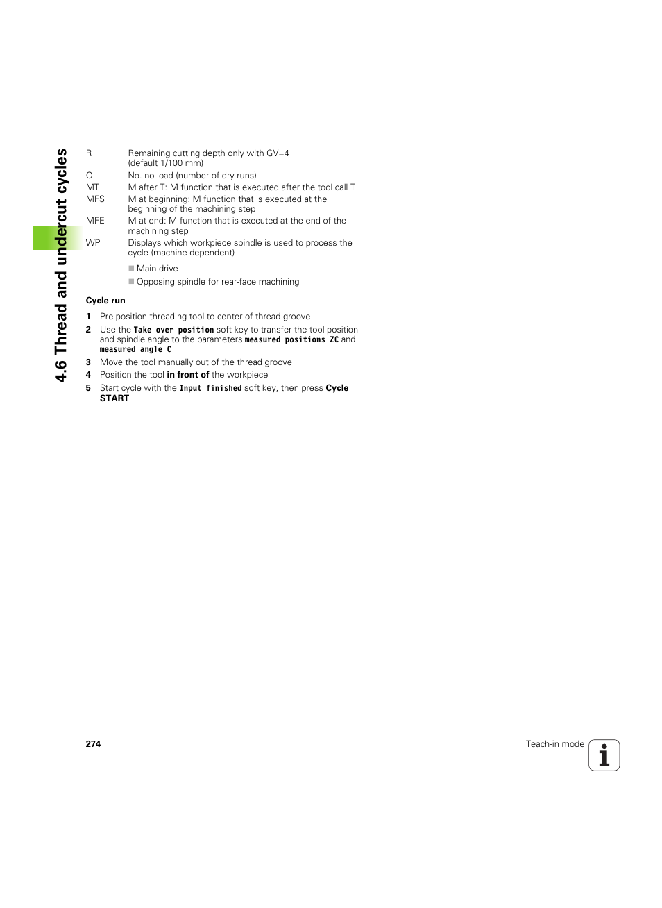 6 thr ead and under cut cy cles | HEIDENHAIN SW 68894x-02 User Manual | Page 274 / 619