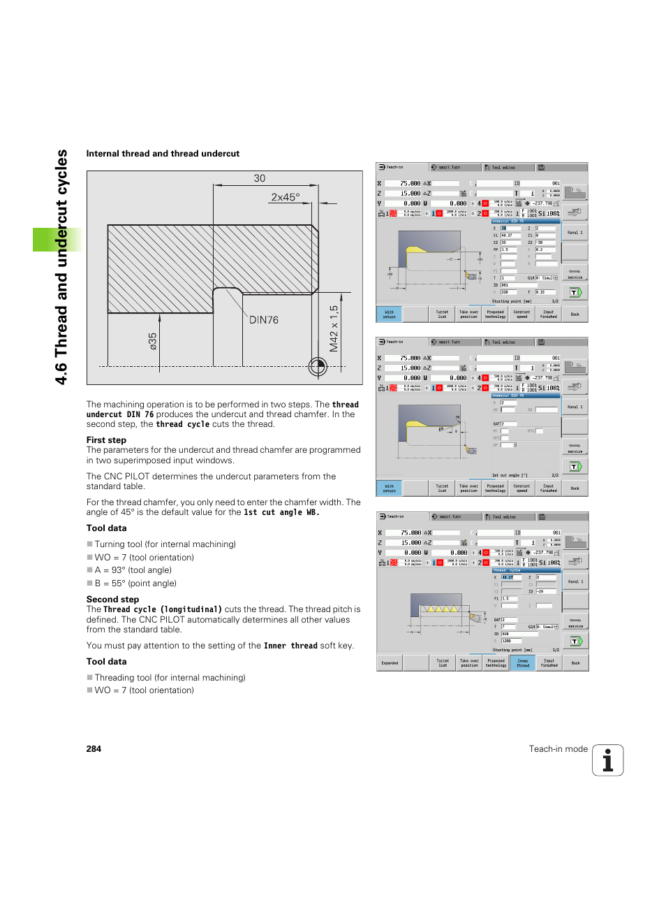 6 thr ead and under cut cy cles | HEIDENHAIN SW 68894x-02 User Manual | Page 284 / 619