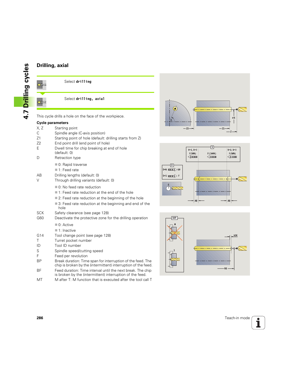 Drilling, axial, 7 dr illing cy cles | HEIDENHAIN SW 68894x-02 User Manual | Page 286 / 619