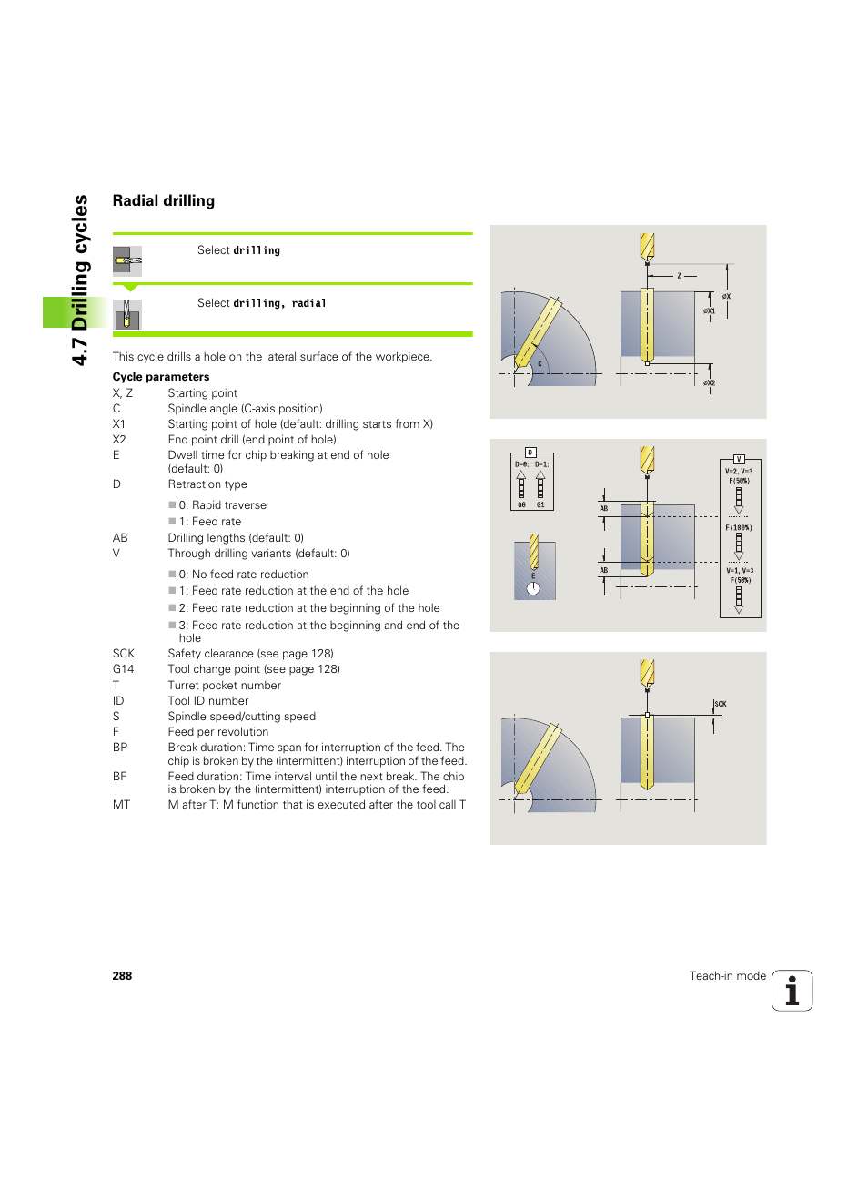 Radial drilling, 7 dr illing cy cles | HEIDENHAIN SW 68894x-02 User Manual | Page 288 / 619