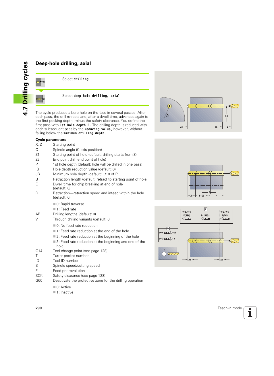 Deep-hole drilling, axial, 7 dr illing cy cles | HEIDENHAIN SW 68894x-02 User Manual | Page 290 / 619