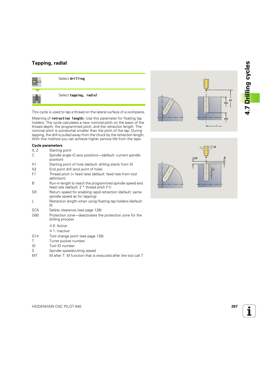 Tapping, radial, 7 dr illing cy cles | HEIDENHAIN SW 68894x-02 User Manual | Page 297 / 619