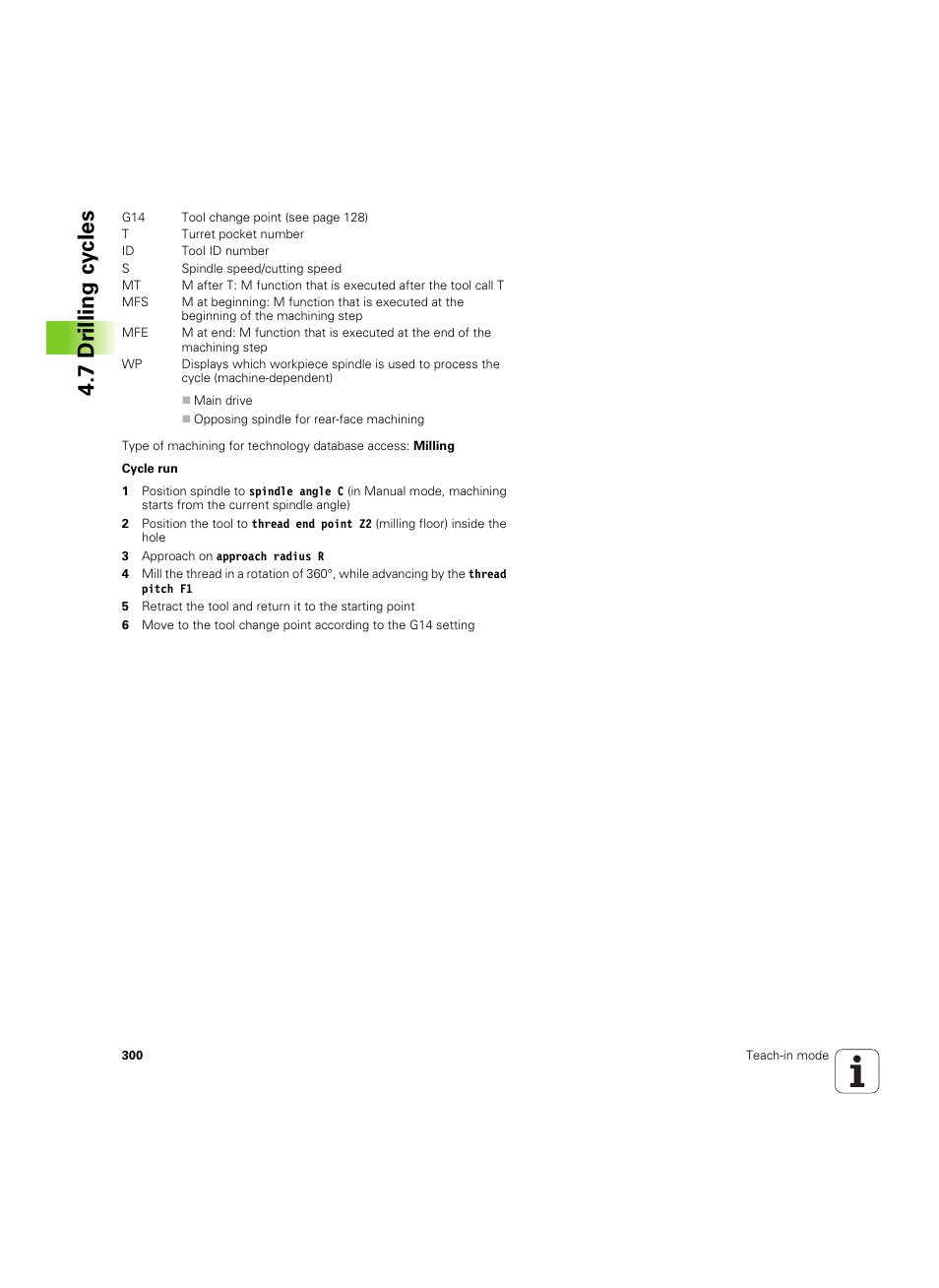 7 dr illing cy cles | HEIDENHAIN SW 68894x-02 User Manual | Page 300 / 619