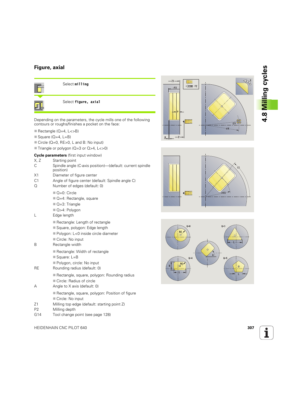 Figure, axial, 8 milling cy cles | HEIDENHAIN SW 68894x-02 User Manual | Page 307 / 619