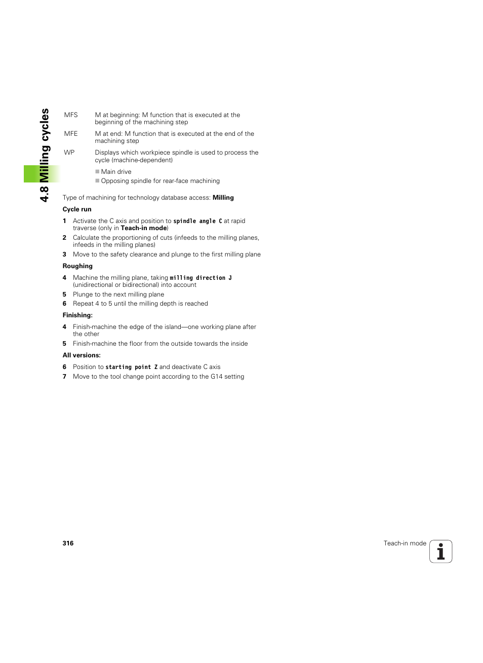 8 milling cy cles | HEIDENHAIN SW 68894x-02 User Manual | Page 316 / 619