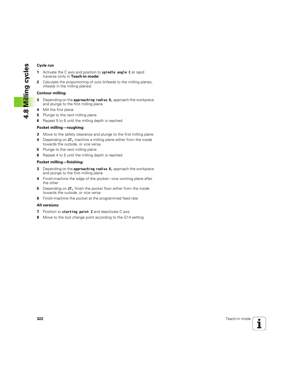 8 milling cy cles | HEIDENHAIN SW 68894x-02 User Manual | Page 322 / 619