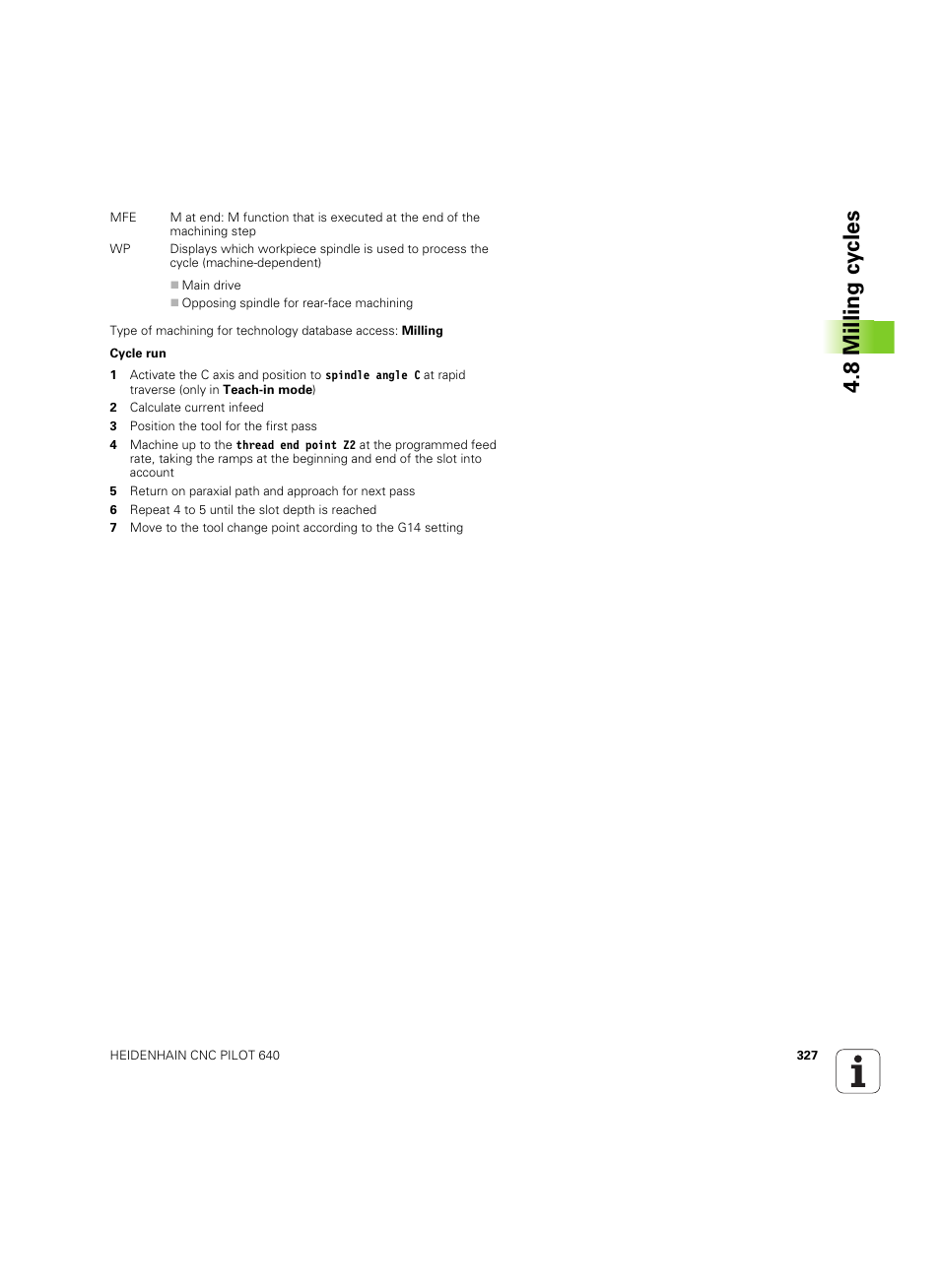 8 milling cy cles | HEIDENHAIN SW 68894x-02 User Manual | Page 327 / 619