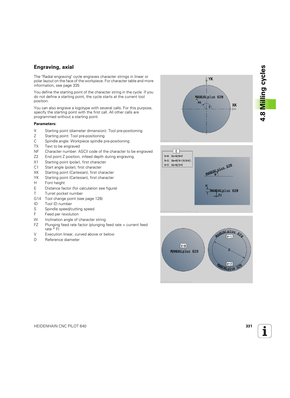 Engraving, axial, 8 milling cy cles | HEIDENHAIN SW 68894x-02 User Manual | Page 331 / 619