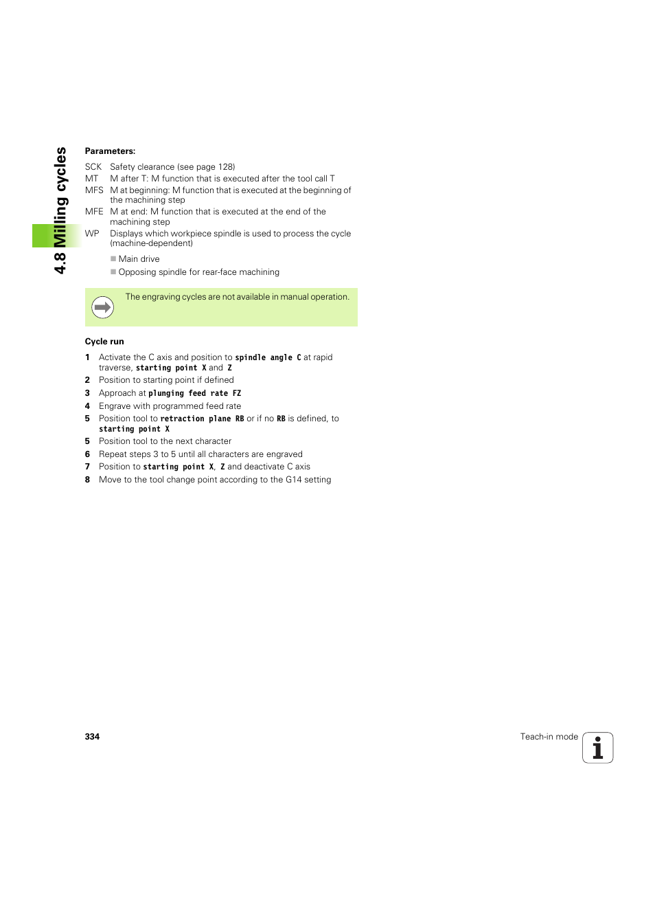 8 milling cy cles | HEIDENHAIN SW 68894x-02 User Manual | Page 334 / 619
