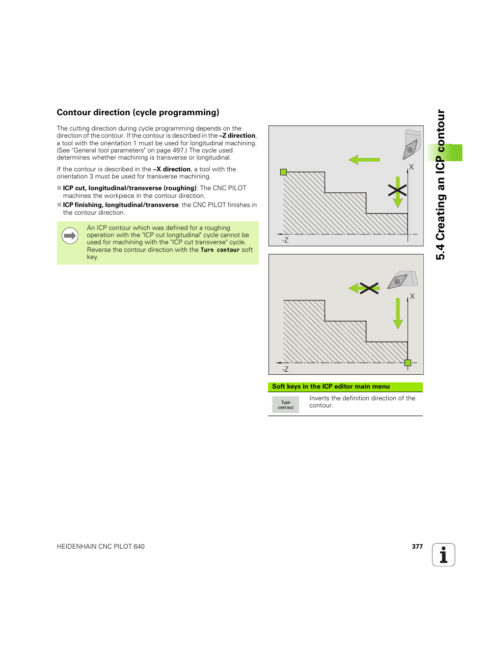 Contour direction (cycle programming), 4 cr eating an icp cont our | HEIDENHAIN SW 68894x-02 User Manual | Page 377 / 619