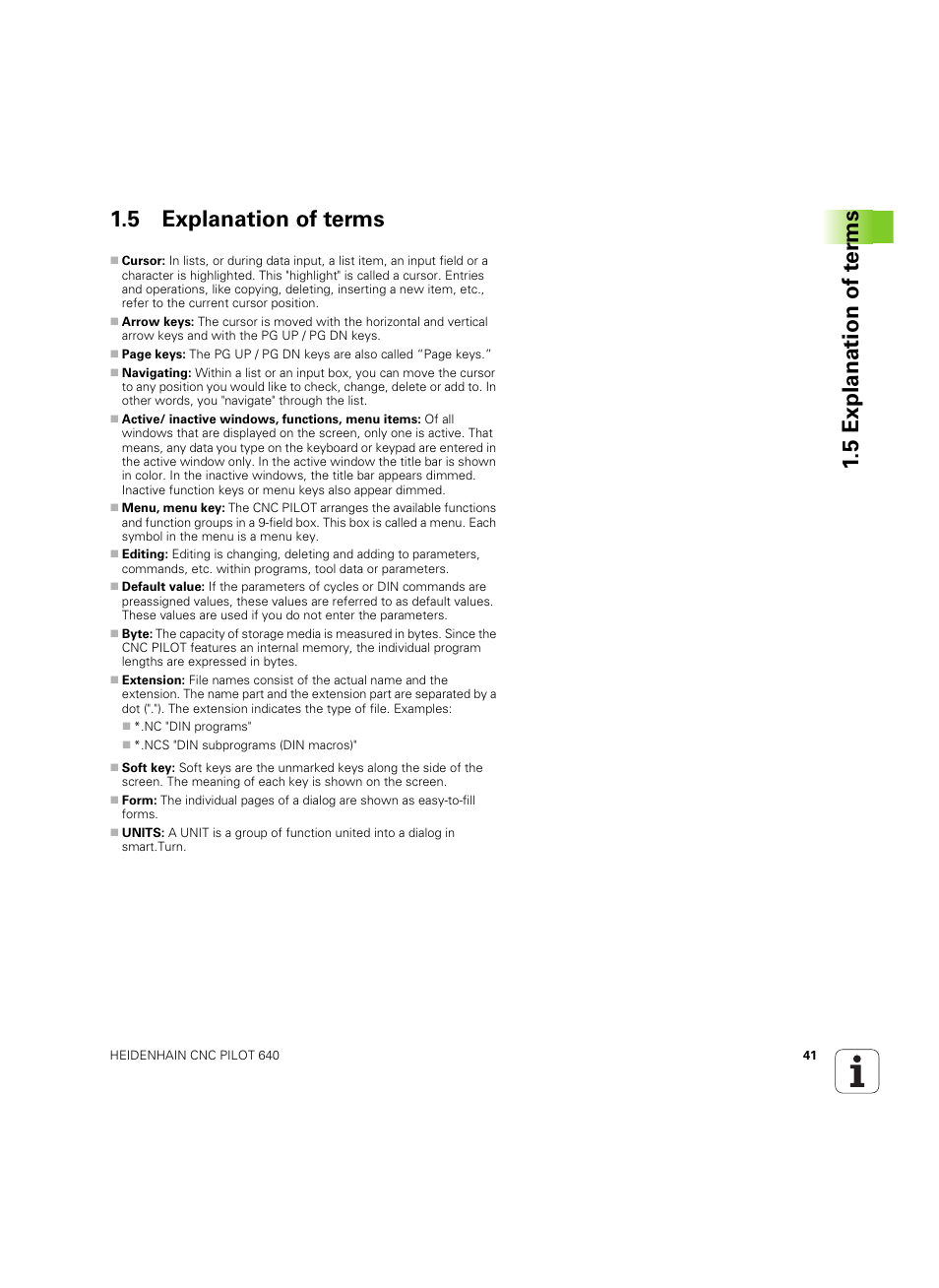 5 explanation of terms, 5 explanation of te rm s 1.5 explanation of terms | HEIDENHAIN SW 68894x-02 User Manual | Page 41 / 619