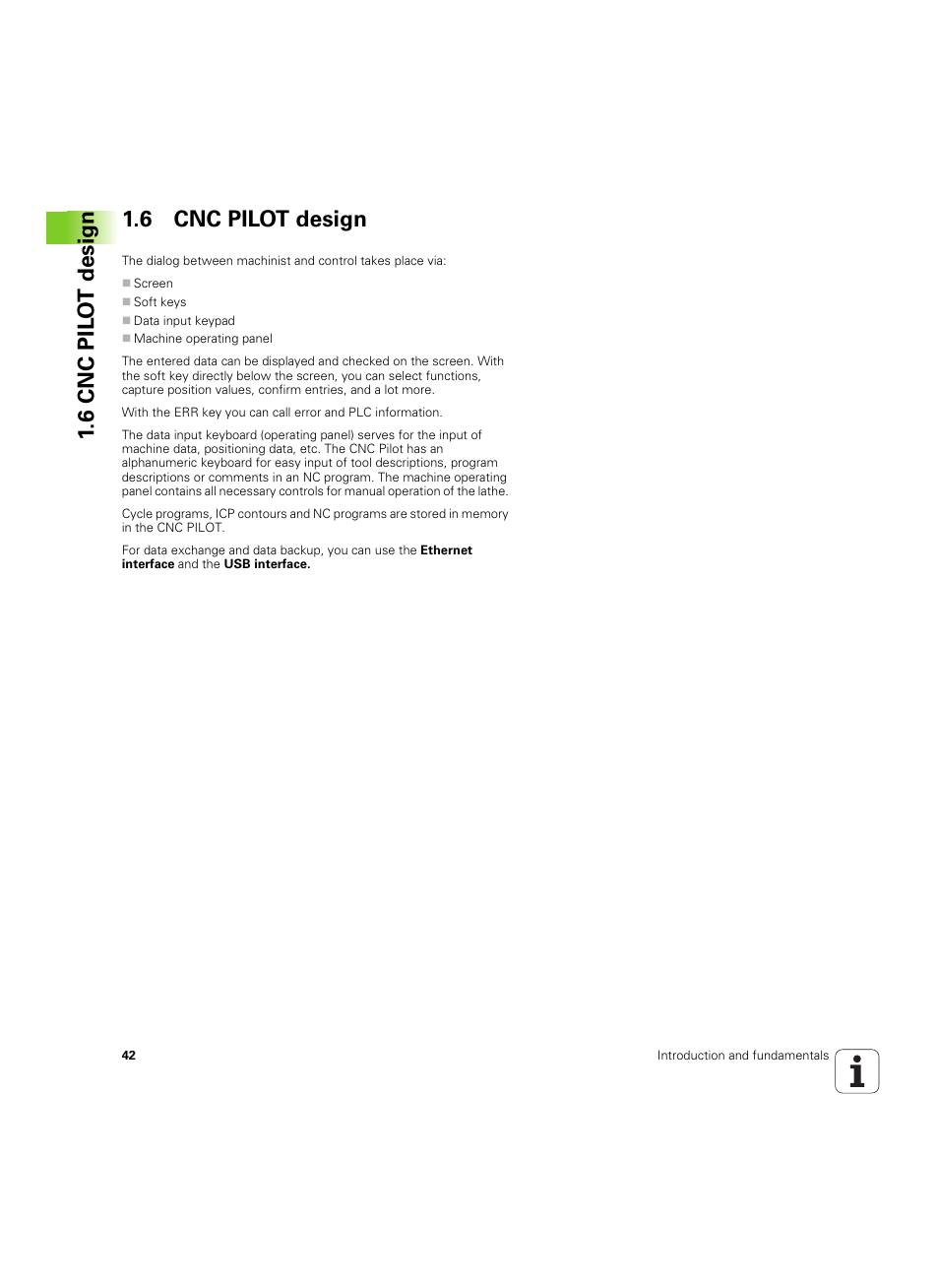 6 cnc pilot design, 6 cnc pil o t design 1.6 cnc pilot design | HEIDENHAIN SW 68894x-02 User Manual | Page 42 / 619