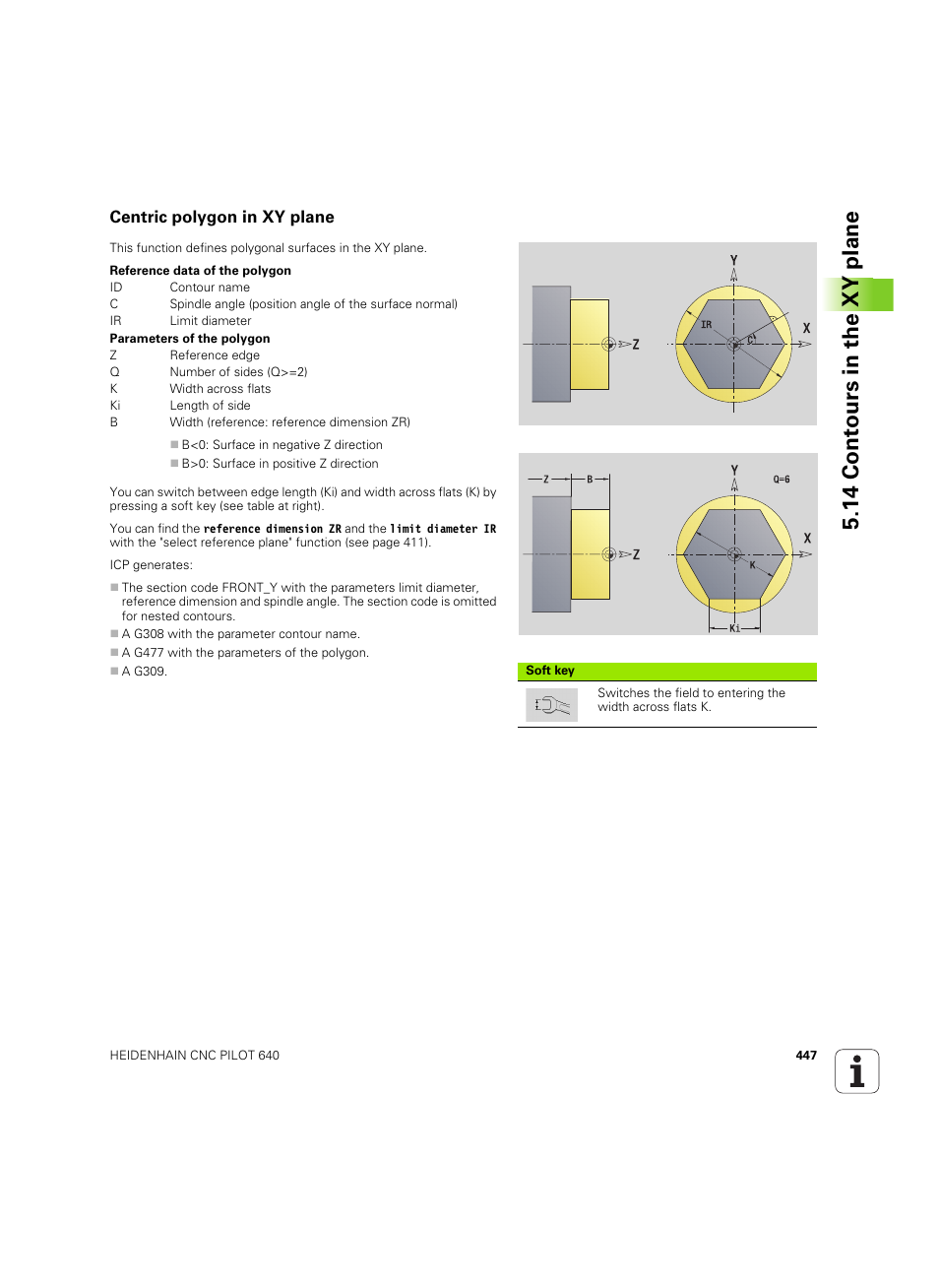 Centric polygon in xy plane, 14 cont ours in the xy plane | HEIDENHAIN SW 68894x-02 User Manual | Page 447 / 619