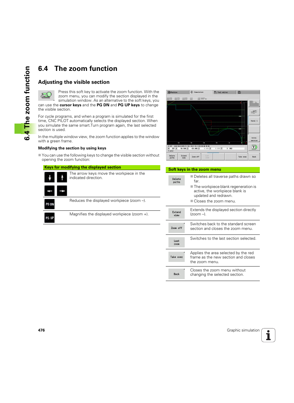 4 the zoom function, Adjusting the visible section | HEIDENHAIN SW 68894x-02 User Manual | Page 476 / 619