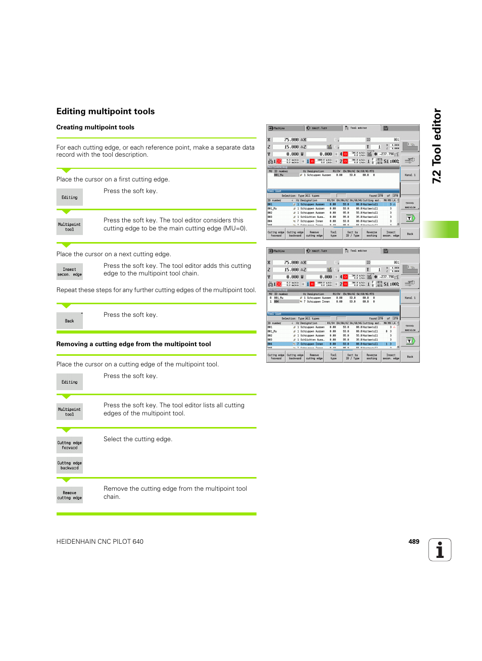 Editing multipoint tools, 2 tool edit or | HEIDENHAIN SW 68894x-02 User Manual | Page 489 / 619
