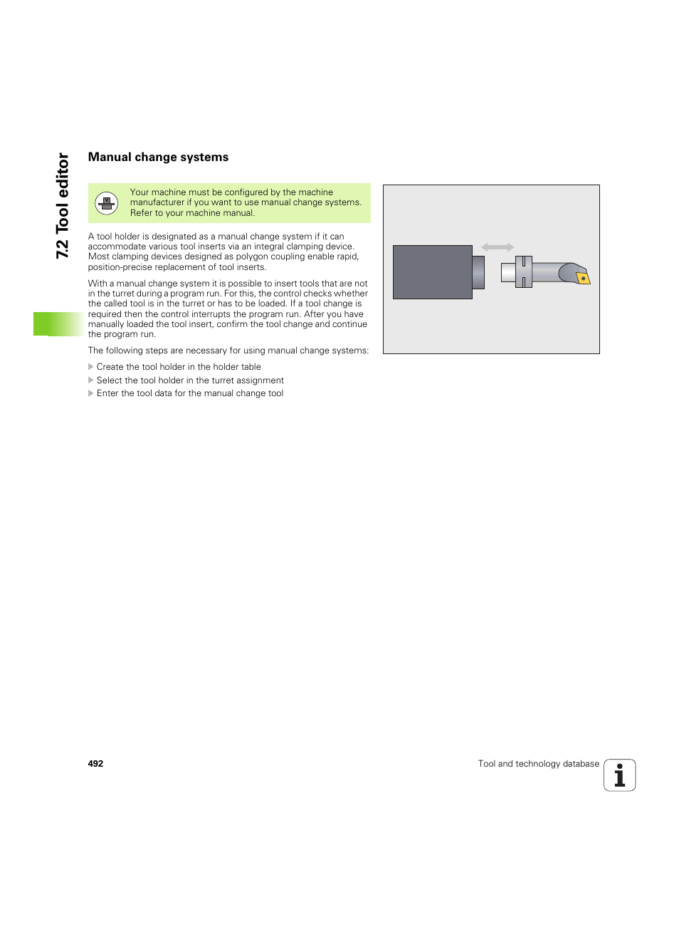 Manual change systems, 2 tool edit or | HEIDENHAIN SW 68894x-02 User Manual | Page 492 / 619