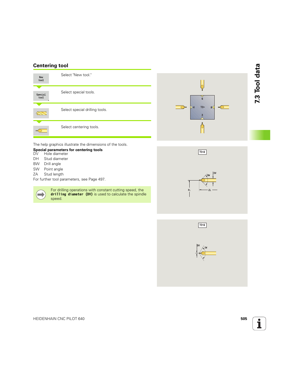 Centering tool, 3 tool data | HEIDENHAIN SW 68894x-02 User Manual | Page 505 / 619