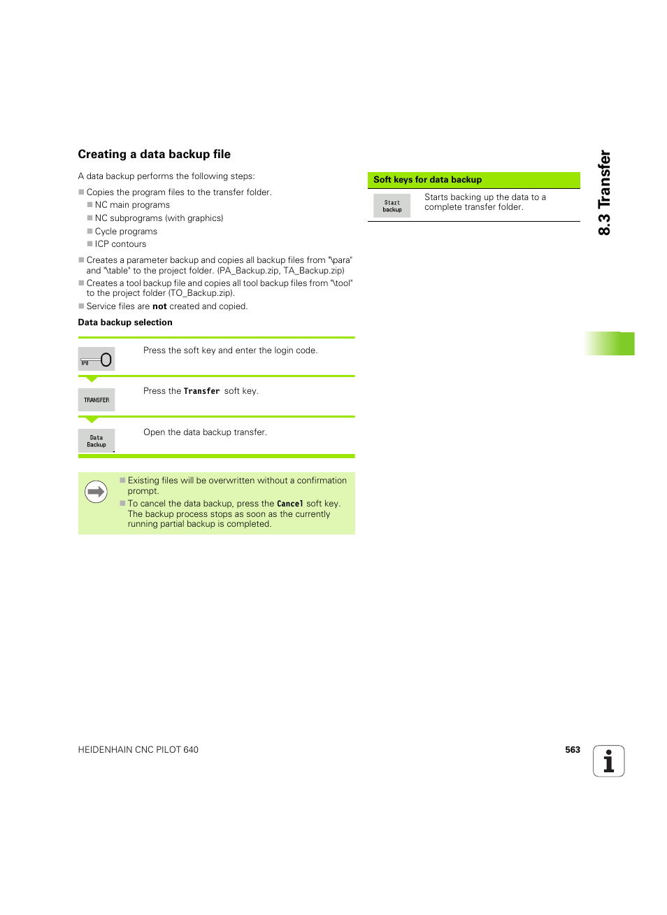 Creating a data backup file, 3 t ransf er | HEIDENHAIN SW 68894x-02 User Manual | Page 563 / 619