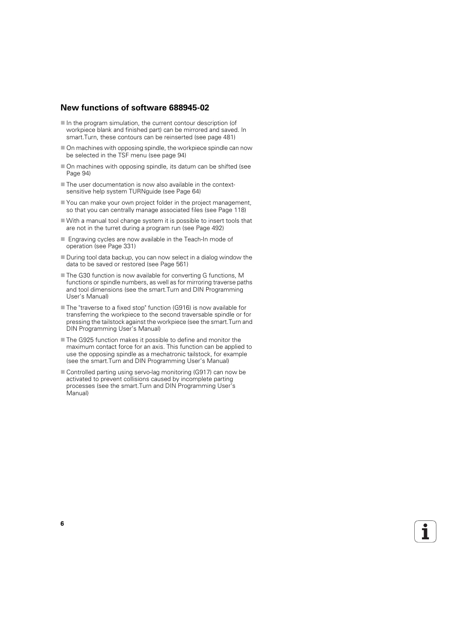 New functions of software 688945-02 | HEIDENHAIN SW 68894x-02 User Manual | Page 6 / 619