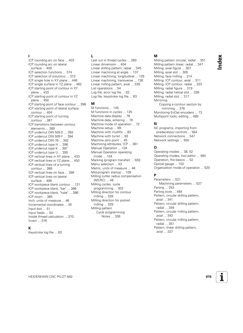 Index | HEIDENHAIN SW 68894x-02 User Manual | Page 615 / 619