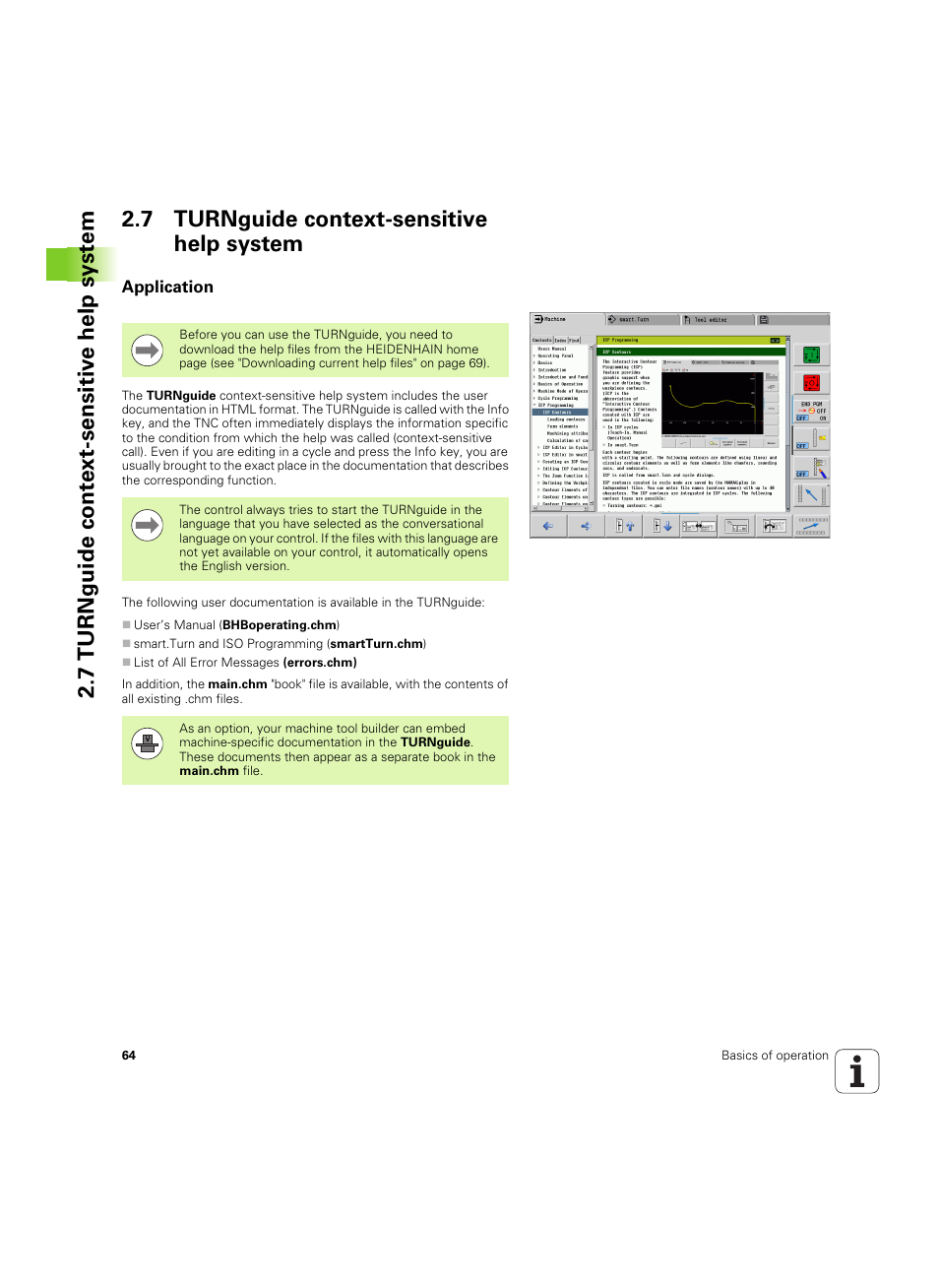 7 turnguide context-sensitive help system, Application | HEIDENHAIN SW 68894x-02 User Manual | Page 64 / 619