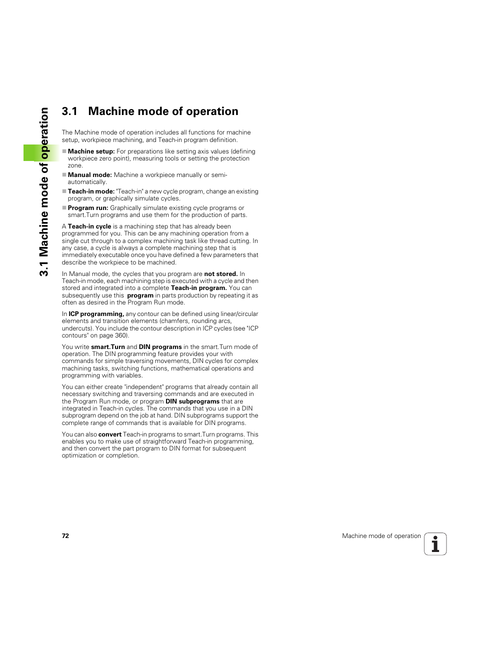 1 machine mode of operation | HEIDENHAIN SW 68894x-02 User Manual | Page 72 / 619