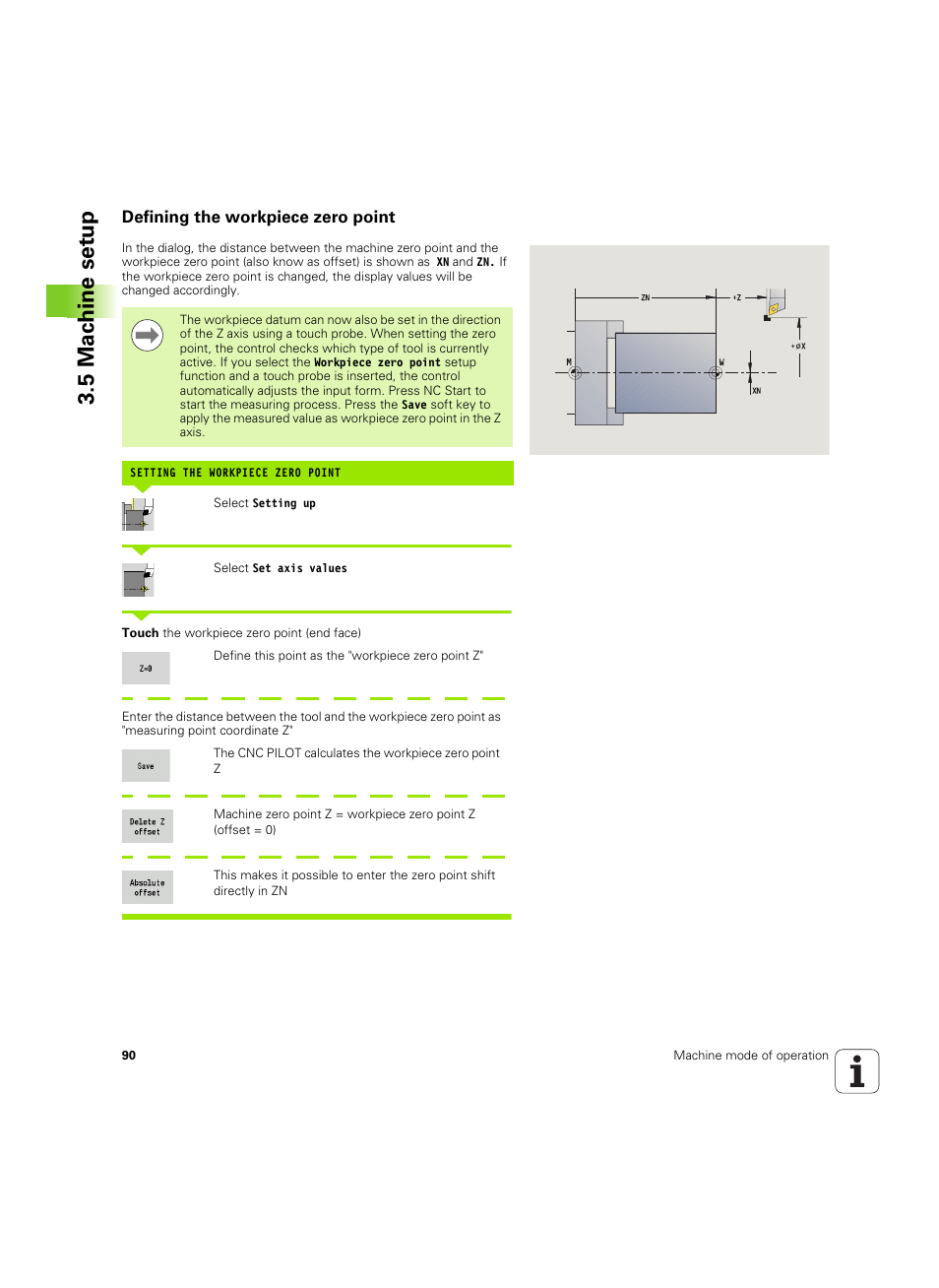 Defining the workpiece zero point, 5 mac h ine set u p | HEIDENHAIN SW 68894x-02 User Manual | Page 90 / 619