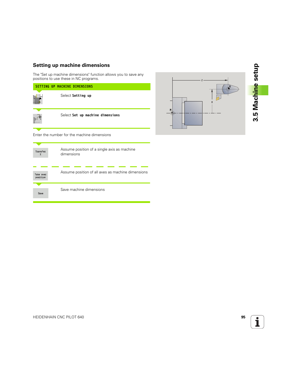 Setting up machine dimensions, 5 mac h ine set u p | HEIDENHAIN SW 68894x-02 User Manual | Page 95 / 619