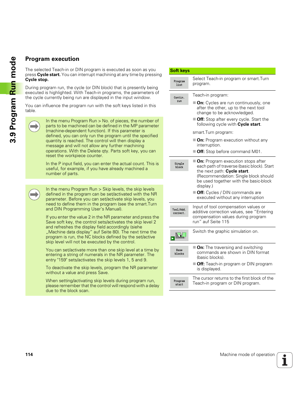 Program execution, Siehe „program execution” auf seite 114), 9 pr ogr am run mode | HEIDENHAIN SW 68894x-03 User Manual | Page 114 / 654