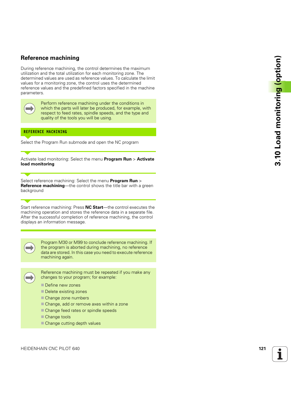 Reference machining, 1 0 load monit o ri ng (option) | HEIDENHAIN SW 68894x-03 User Manual | Page 121 / 654