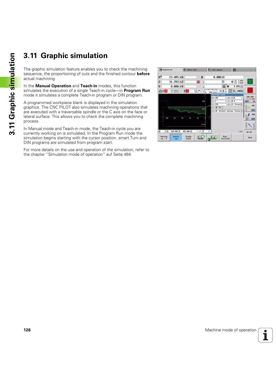 11 graphic simulation | HEIDENHAIN SW 68894x-03 User Manual | Page 126 / 654