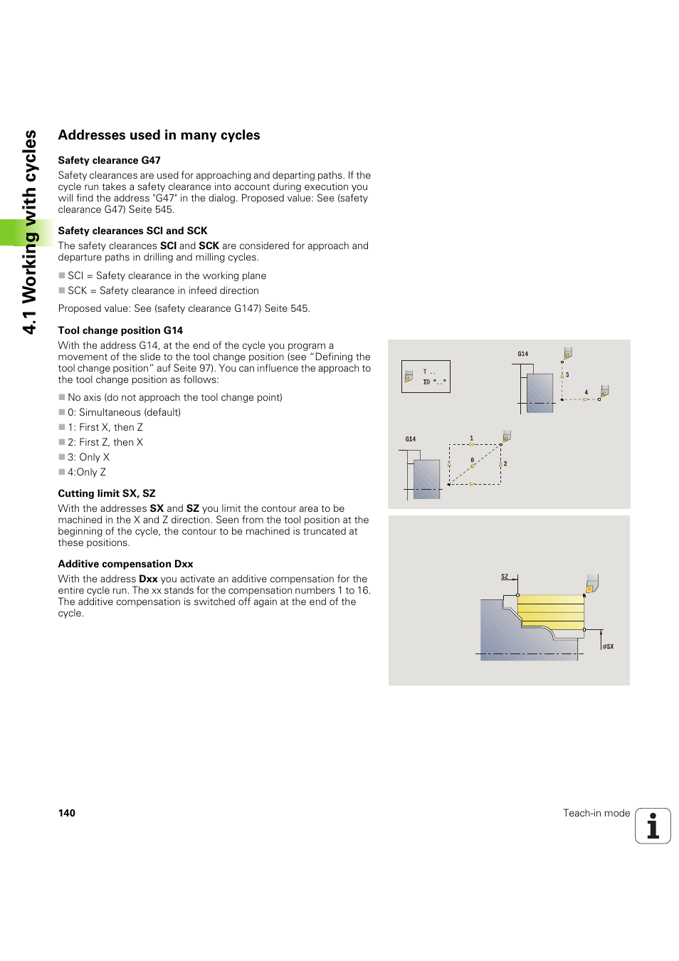 Addresses used in many cycles, 1 w o rk ing with cy cles | HEIDENHAIN SW 68894x-03 User Manual | Page 140 / 654
