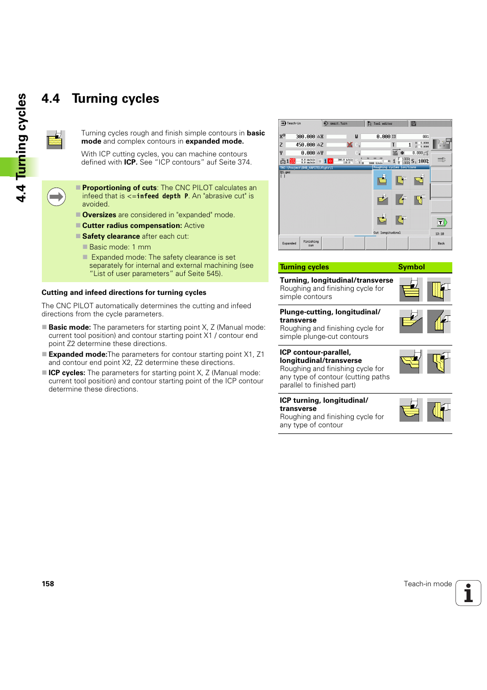 4 turning cycles, 4 t u rn ing cy cles 4.4 turning cycles | HEIDENHAIN SW 68894x-03 User Manual | Page 158 / 654
