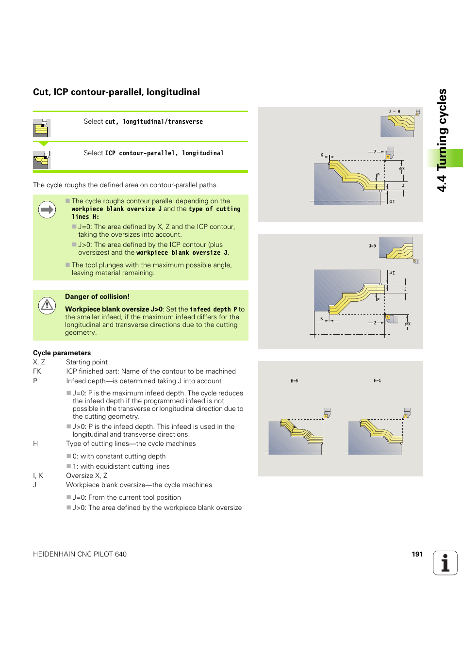 Cut, icp contour-parallel, longitudinal, 4 t u rn ing cy cles | HEIDENHAIN SW 68894x-03 User Manual | Page 191 / 654