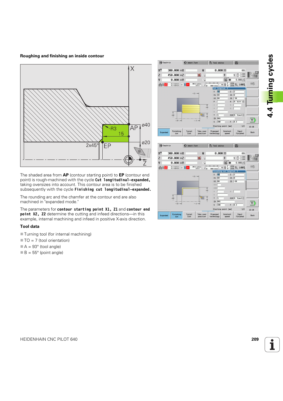 4 t u rn ing cy cles | HEIDENHAIN SW 68894x-03 User Manual | Page 209 / 654