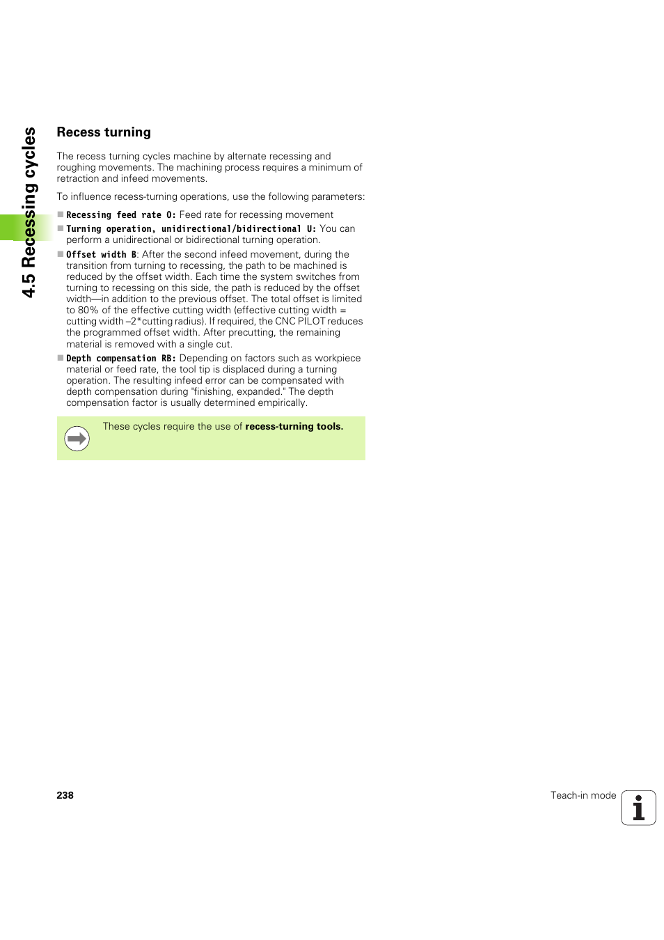 Recess turning, 5 recessing cy cles | HEIDENHAIN SW 68894x-03 User Manual | Page 238 / 654