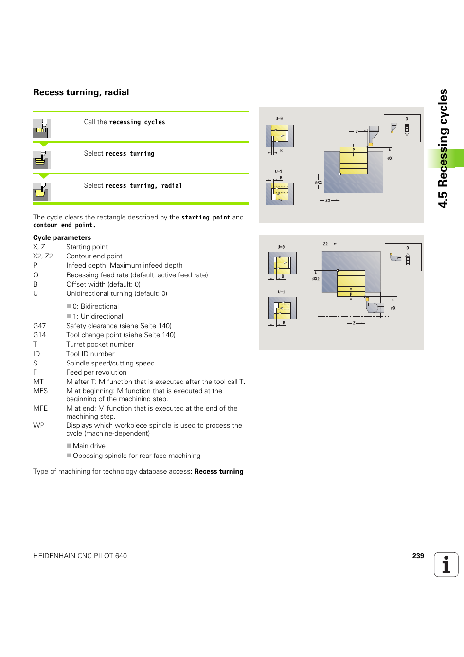 Recess turning, radial, 5 recessing cy cles | HEIDENHAIN SW 68894x-03 User Manual | Page 239 / 654